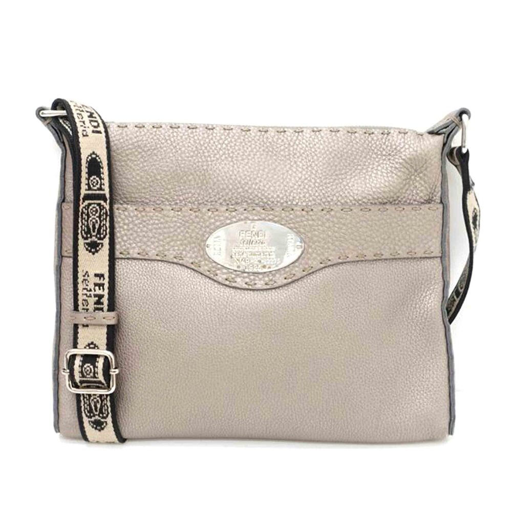 Fendi Selleria Leather Shoulder Bag Black